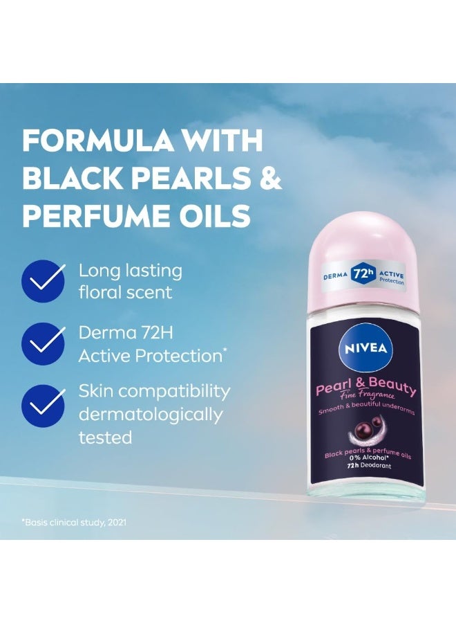 نيفيا مزيل عرق نيفيا للنساء برائحة اللؤلؤ والجمال، بتركيبة دوارة | عطر يدوم طويلاً برائحة الأزهار | حماية فعالة من الروائح الكريهة لمدة 72 ساعة | معتمد من أطباء الجلدية | 50 مل - Image 4